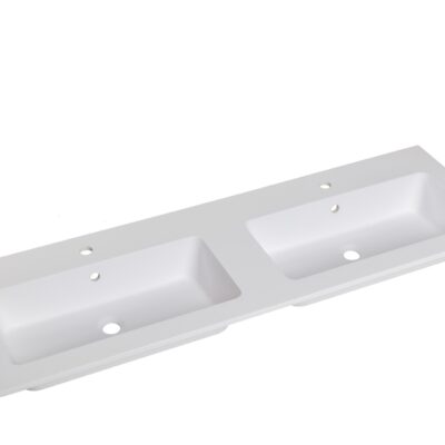 Lavabo Baho Bianco V mate 120 cm. doble seno